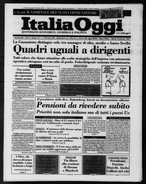 Italia oggi : quotidiano di economia finanza e politica